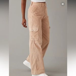 AE Dreamy Drape Stretch Corduroy Super High-Waisted Baggy Wide-Leg Pant 16 LONG